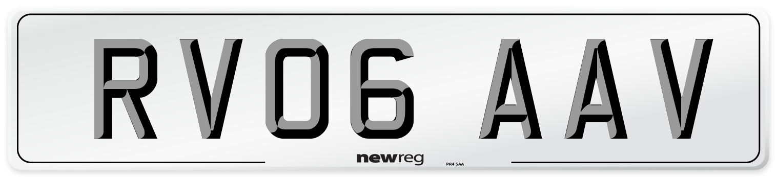 RV06 AAV Number Plate from New Reg
